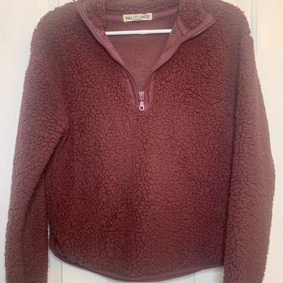 Burgundy Sherpa Wallflower 1/4 Zip Fleece Women’s Small - Picture 1 of 3
